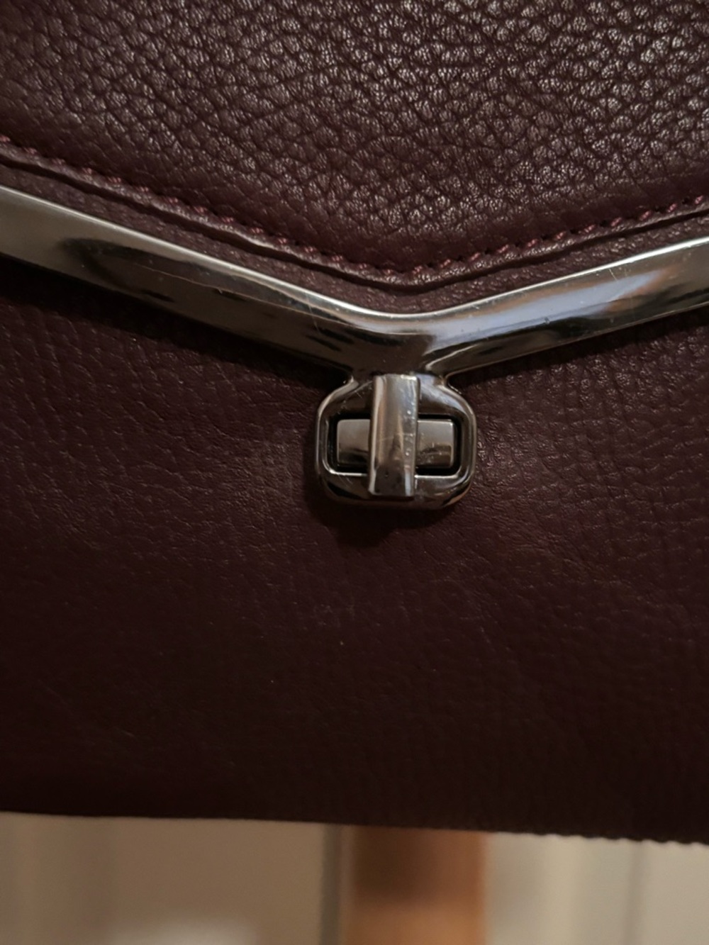 BOTIKER VALENTINA CROSSBODY Burgundy Pebbled Leather , Gun Metal Hardware - Picture 2 of 7